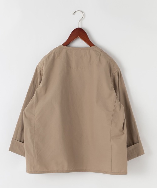 DANTON（ダントン）の「【DANTON(ダントン)】ナイロンノーカラージャケット（ノーカラージャケット・レディース・ライトベージュ/ネイビー・MEDIUM）」の3枚目の写真