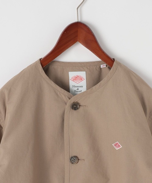 DANTON（ダントン）の「【DANTON(ダントン)】ナイロンノーカラージャケット（ノーカラージャケット・レディース・ライトベージュ/ネイビー・MEDIUM）」の4枚目の写真