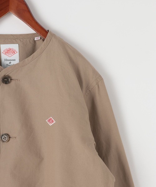 DANTON（ダントン）の「【DANTON(ダントン)】ナイロンノーカラージャケット（ノーカラージャケット・レディース・ライトベージュ/ネイビー・MEDIUM）」の6枚目の写真