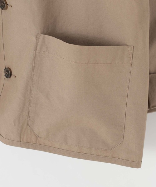 DANTON（ダントン）の「【DANTON(ダントン)】ナイロンノーカラージャケット（ノーカラージャケット・レディース・ライトベージュ/ネイビー・MEDIUM）」の7枚目の写真