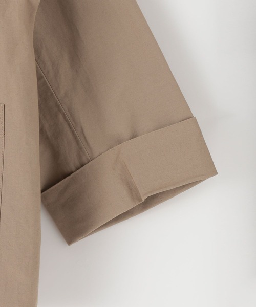 DANTON（ダントン）の「【DANTON(ダントン)】ナイロンノーカラージャケット（ノーカラージャケット・レディース・ライトベージュ/ネイビー・MEDIUM）」の8枚目の写真