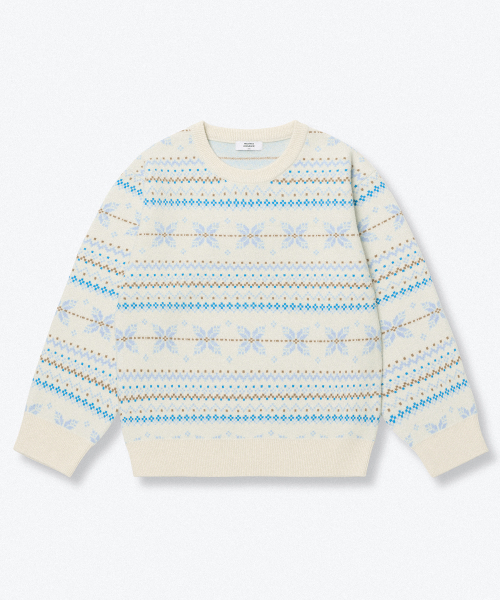 MUSINSA STANDARD KIDS（ムシンサスタンダードキッズ）の「フェアアイルクルーネックニット2 [クリーム]（ニット/セーター・レディース・その他・110/150/160/140/130/120）」の3枚目の写真