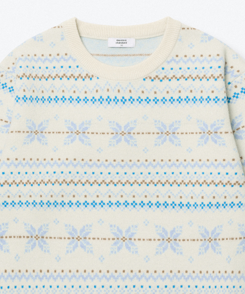 MUSINSA STANDARD KIDS（ムシンサスタンダードキッズ）の「フェアアイルクルーネックニット2 [クリーム]（ニット/セーター・レディース・その他・110/150/160/140/130/120）」の7枚目の写真