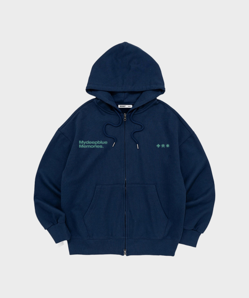 mydeepbluememories（マイディープブルーメモリーズ）の「(zp) MM SYMBOL LOGO 2WAY ZIP-UP (NAVY)（パーカー・レディース・ネイビー・SMALL/LARGE）」の7枚目の写真
