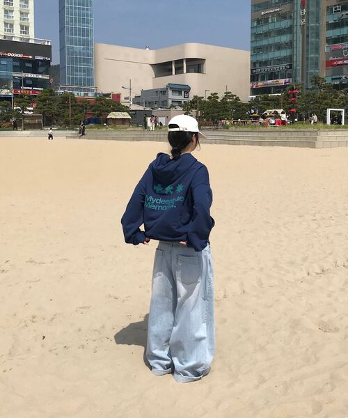 mydeepbluememories（マイディープブルーメモリーズ）の「(zp) MM SYMBOL LOGO 2WAY ZIP-UP (NAVY)（パーカー・レディース・ネイビー・SMALL/LARGE）」の9枚目の写真