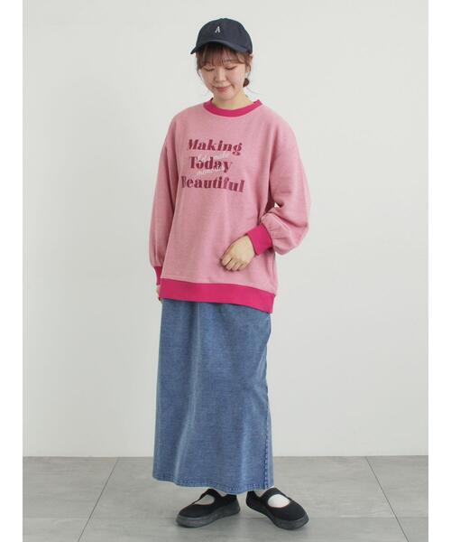 Samansa Mos2(サマンサ モスモス)の「リンガーロゴスウェット(Tシャツ/カットソー・レディース・キナリ/ピンク/グレー・F)」の12枚目の写真