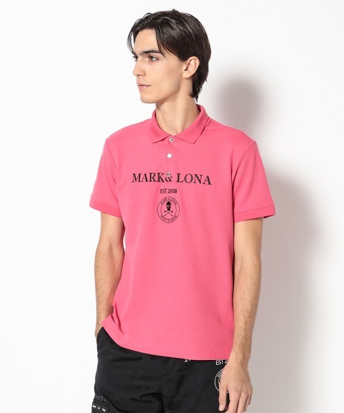 MARK & LONA（マークアンドロナ）の「Gauge Jacquard Polo | MEN（ポロシャツ・メンズ・ブラック/ホワイト/ピンク/グリーン・48/46）」の4枚目の写真