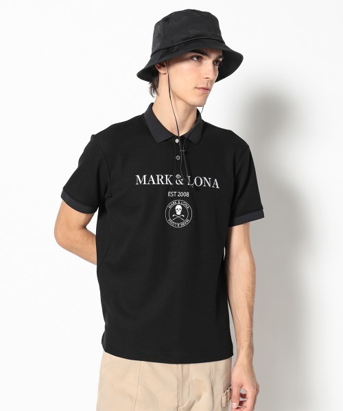 MARK & LONA（マークアンドロナ）の「Gauge Jacquard Polo | MEN（ポロシャツ・メンズ・ブラック/ホワイト/ピンク/グリーン・48/46）」の2枚目の写真