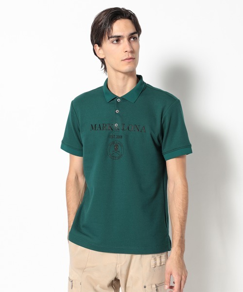 MARK & LONA（マークアンドロナ）の「Gauge Jacquard Polo | MEN（ポロシャツ・メンズ・ブラック/ホワイト/ピンク/グリーン・48/46）」の13枚目の写真