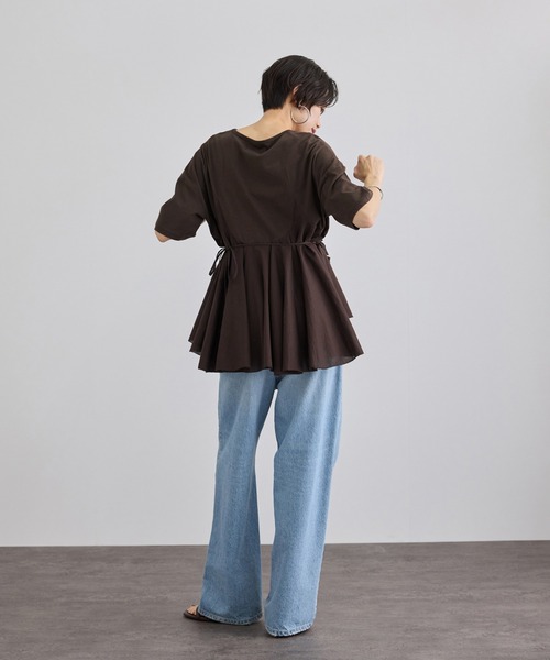 AAYUSHI（アユーシ） for SALON】別注ペプラムラッフルTシャツ（T