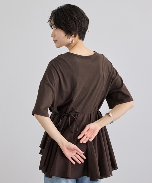 AAYUSHI（アユーシ） for SALON】別注ペプラムラッフルTシャツ（T