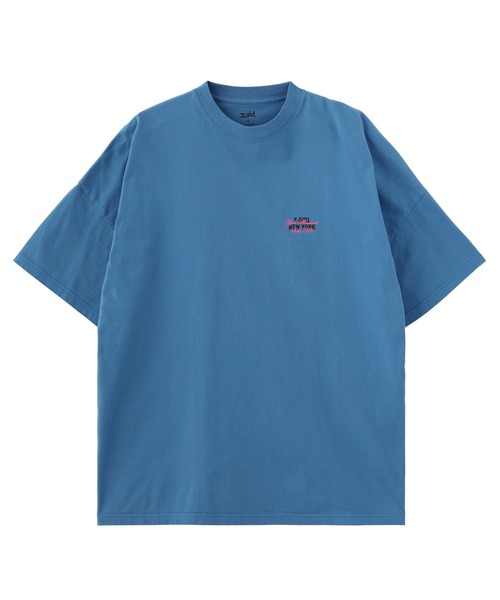 X-girl（エックスガール）の「FACE AND SCRIPT MIX LOGO S/S BIG TEE DRESS（ワンピース・レディース・ブルー/ブラック/ホワイト・S/M）」の10枚目の写真