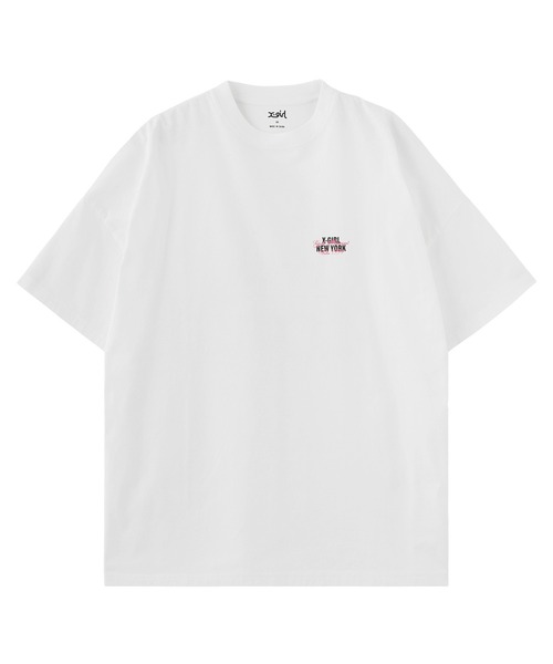 X-girl（エックスガール）の「FACE AND SCRIPT MIX LOGO S/S BIG TEE DRESS（ワンピース・レディース・ブルー/ブラック/ホワイト・S/M）」の11枚目の写真