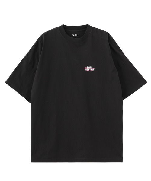 X-girl（エックスガール）の「FACE AND SCRIPT MIX LOGO S/S BIG TEE DRESS（ワンピース・レディース・ブルー/ブラック/ホワイト・S/M）」の12枚目の写真