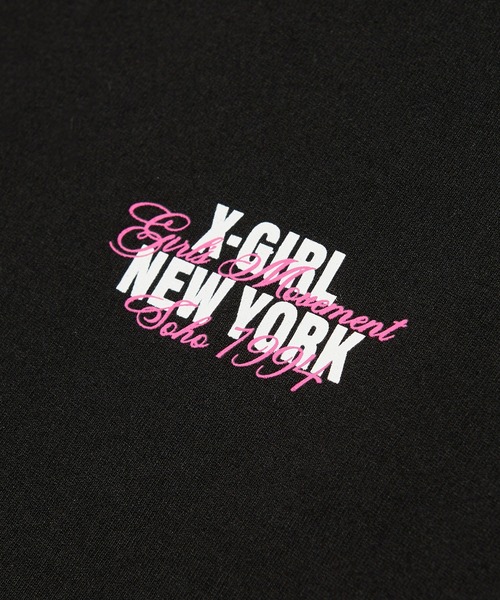 X-girl（エックスガール）の「FACE AND SCRIPT MIX LOGO S/S BIG TEE DRESS（ワンピース・レディース・ブルー/ブラック/ホワイト・S/M）」の14枚目の写真