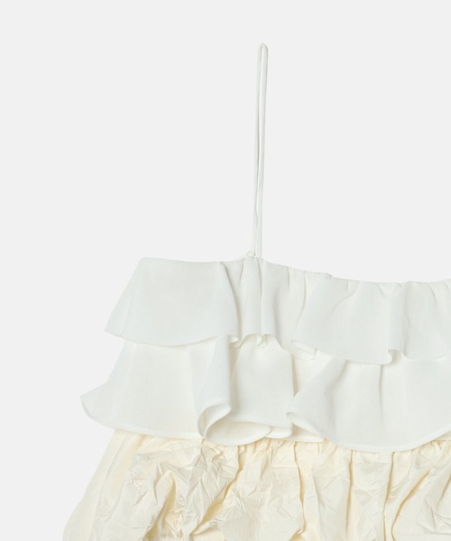 LE CIEL BLEU(ルシェルブルー)の「ラッフルビスチェトップ / Ruffled Bustier Top(その他トップス・レディース・ブラック/オフホワイト・36)」の10枚目の写真