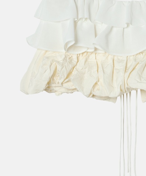 LE CIEL BLEU(ルシェルブルー)の「ラッフルビスチェトップ / Ruffled Bustier Top(その他トップス・レディース・ブラック/オフホワイト・36)」の11枚目の写真