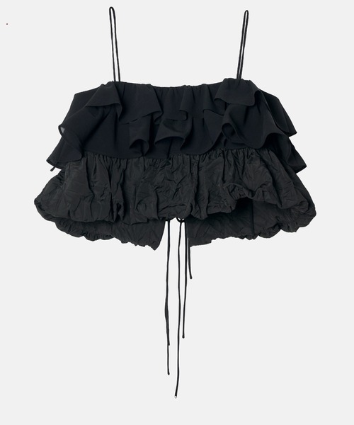 LE CIEL BLEU(ルシェルブルー)の「ラッフルビスチェトップ / Ruffled Bustier Top(その他トップス・レディース・ブラック/オフホワイト・36)」の16枚目の写真
