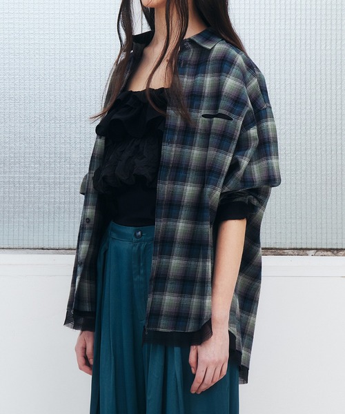 LE CIEL BLEU(ルシェルブルー)の「ラッフルビスチェトップ / Ruffled Bustier Top(その他トップス・レディース・ブラック/オフホワイト・36)」の13枚目の写真