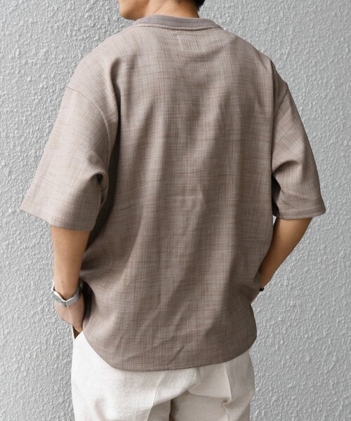 SHIPS any（シップス エニィ）の「SHIPS any:〈洗濯機可能〉FUTURE LINEN CANVAS リネンライク デザイン リブ ポケット Tシャツ◆（Tシャツ/カットソー・メンズ・オリーブ/ネイビー/ブルー/ブラウン・SMALL/LARGE/MEDIUM）」の9枚目の写真
