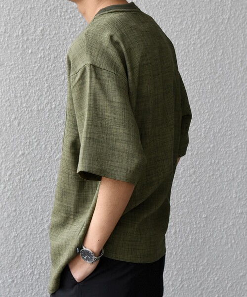 SHIPS any（シップス エニィ）の「SHIPS any:〈洗濯機可能〉FUTURE LINEN CANVAS リネンライク デザイン リブ ポケット Tシャツ◆（Tシャツ/カットソー・メンズ・オリーブ/ネイビー/ブルー/ブラウン・SMALL/LARGE/MEDIUM）」の13枚目の写真