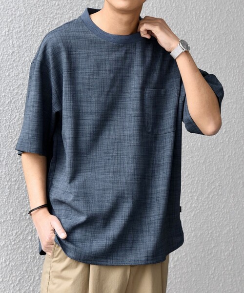 SHIPS any（シップス エニィ）の「SHIPS any:〈洗濯機可能〉FUTURE LINEN CANVAS リネンライク デザイン リブ ポケット Tシャツ◆（Tシャツ/カットソー・メンズ・オリーブ/ネイビー/ブルー/ブラウン・SMALL/LARGE/MEDIUM）」の18枚目の写真