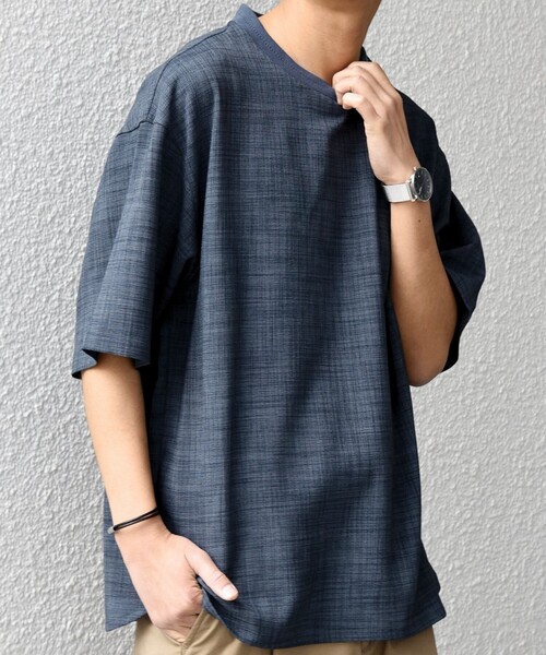 SHIPS any（シップス エニィ）の「SHIPS any:〈洗濯機可能〉FUTURE LINEN CANVAS リネンライク デザイン リブ ポケット Tシャツ◆（Tシャツ/カットソー・メンズ・オリーブ/ネイビー/ブルー/ブラウン・SMALL/LARGE/MEDIUM）」の19枚目の写真