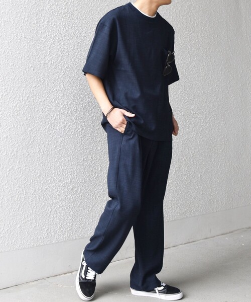 SHIPS any（シップス エニィ）の「SHIPS any:〈洗濯機可能〉FUTURE LINEN CANVAS リネンライク デザイン リブ ポケット Tシャツ◆（Tシャツ/カットソー・メンズ・オリーブ/ネイビー/ブルー/ブラウン・SMALL/LARGE/MEDIUM）」の21枚目の写真