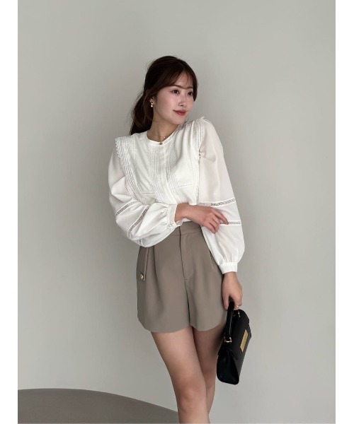 Her lip to（ハーリップトゥー）の「Alline Lace Blouse（シャツ/ブラウス・レディース・ホワイト・S/M）」の6枚目の写真
