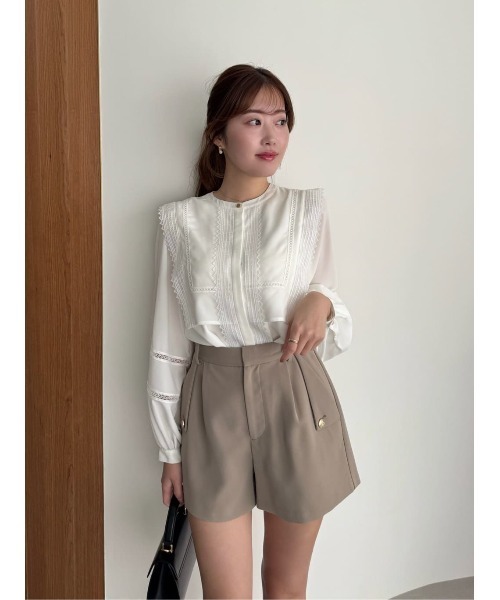 Her lip to（ハーリップトゥー）の「Alline Lace Blouse（シャツ/ブラウス・レディース・ホワイト・S/M）」の5枚目の写真
