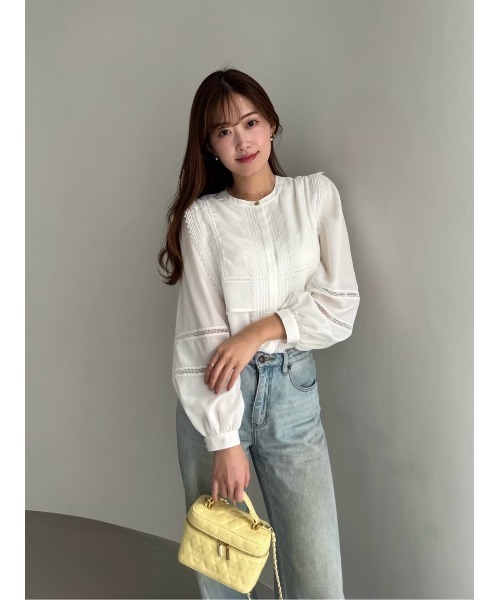 Her lip to（ハーリップトゥー）の「Alline Lace Blouse（シャツ/ブラウス・レディース・ホワイト・S/M）」の9枚目の写真