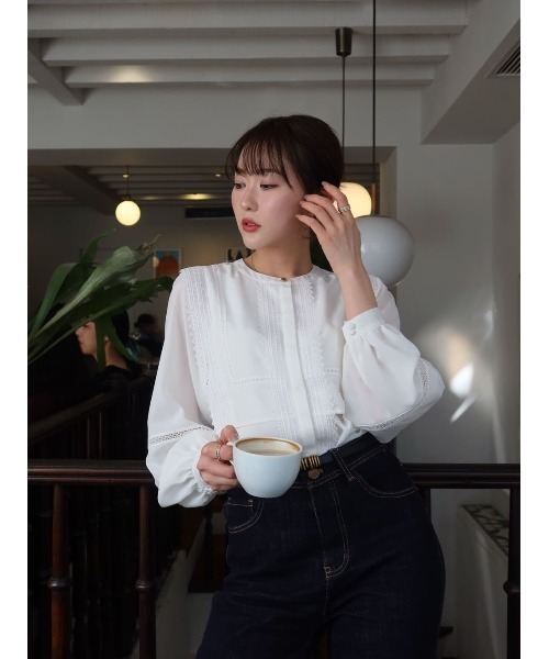 Her lip to（ハーリップトゥー）の「Alline Lace Blouse（シャツ/ブラウス・レディース・ホワイト・S/M）」の15枚目の写真