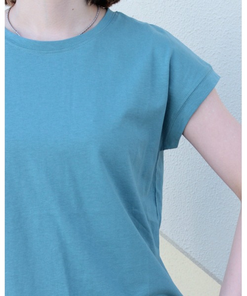 amini(アミニ)の「フレンチスリーブカットソー(Tシャツ/カットソー・レディース・パープル/ブラック/ブルーグリーン/オフホワイト・MEDIUM)」の7枚目の写真