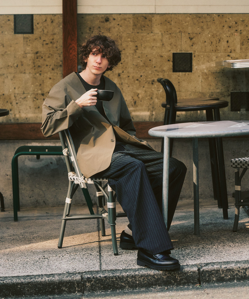 417 EDIFICE（フォーワンセブンエディフィス）の「【FREE MOTION】 カーディガンジャケット（ノーカラージャケット・メンズ・カーキ/ブラック系その他/ベージュ・LARGE/MEDIUM/SMALL）」の6枚目の写真