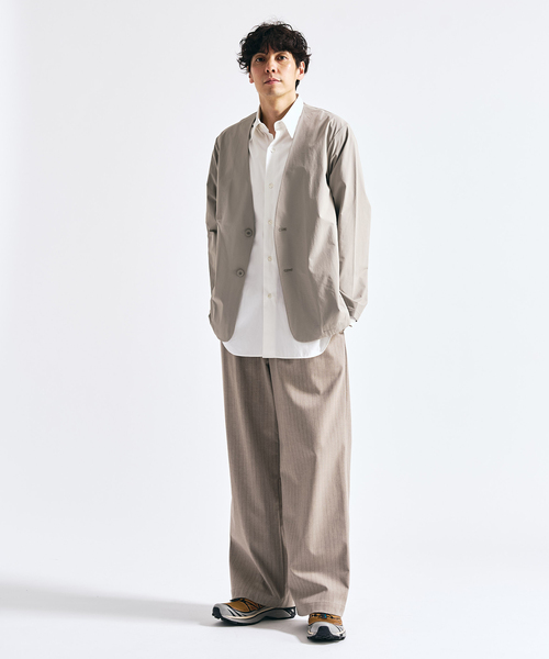 417 EDIFICE（フォーワンセブンエディフィス）の「【FREE MOTION】 カーディガンジャケット（ノーカラージャケット・メンズ・カーキ/ブラック系その他/ベージュ・LARGE/MEDIUM/SMALL）」の14枚目の写真