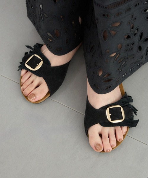 PLAKTON（プラクトン）の「BARNYARDSTORM / PLAKTON(プラクトン) / フリンジサンダル（サンダル・レディース・ブラウン/ブラック・36/37/38）」の6枚目の写真