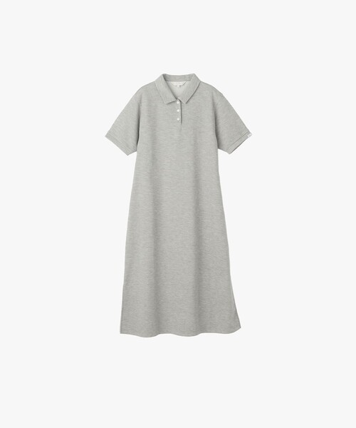 To b. by agnes b.(トゥービーバイアニエスベー)の「WEBスペシャル ピケ ジャージー 半袖 ポロ ワンピース(ワンピース・レディース・グレー・FREE)」の3枚目の写真