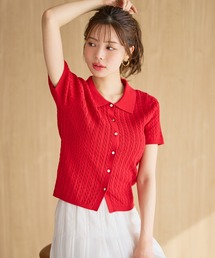 MISCH MASCH | 2026春夏新作 ケーブルポロ襟ニット(ニット/セーター)