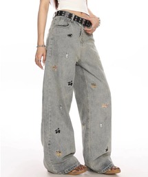 Vipoa（ヴィポア）の「DOG刺繍ウォッシュデニムパンツ（デニムパンツ）」