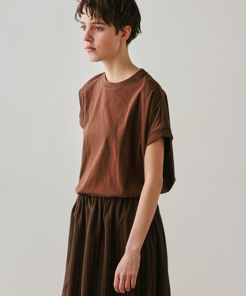 Kelen（ケレン）の「「KELEN / ケレン」ヤッコスリーブTEE（Tシャツ/カットソー・レディース・ブラック/ブラウン/オフホワイト/サックスブルー・M/S）」の8枚目の写真