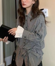 クラシックチェック リボンタイシャツ
