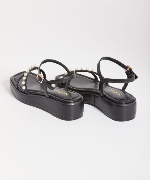 NOELA（ノエラ）の「クロスパールプラットフォームサンダル（サンダル・レディース・ブラック/ブラウン・S/M/L）」の4枚目の写真