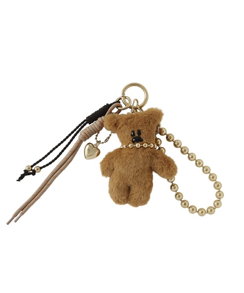 Green　Parks（グリーンパークス）の「パフパフモフモフベアーバックチャーム（チャーム・レディース・ブラウン/ホワイト・FREE）」の4枚目の写真