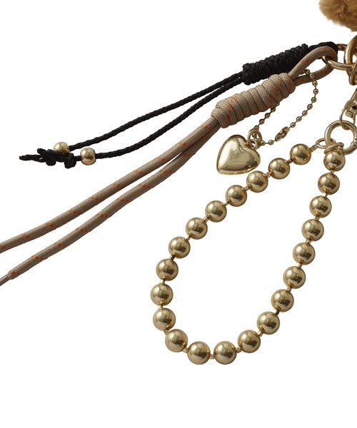 Green　Parks（グリーンパークス）の「パフパフモフモフベアーバックチャーム（チャーム・レディース・ブラウン/ホワイト・FREE）」の7枚目の写真