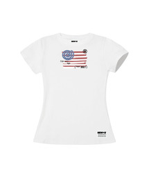 アゴ セミクロップ 半袖Tシャツ [ホワイト]
