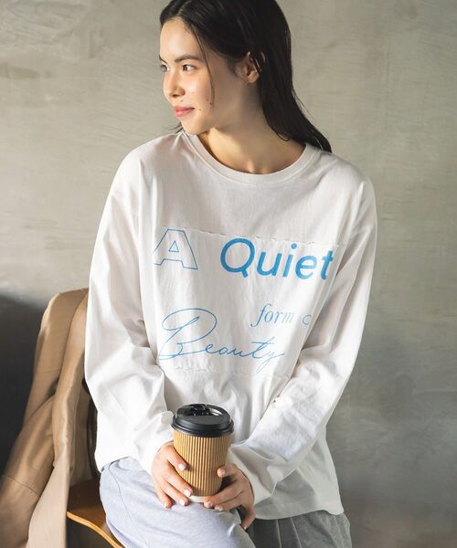 CRAFT STANDARD BOUTIQUE(クラフトスタンダードブティック)の「ロゴプリントロンTee(Tシャツ/カットソー・レディース・グレー/オフホワイト/ダークグレー・FREE)」の5枚目の写真
