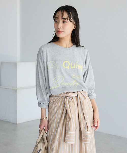 CRAFT STANDARD BOUTIQUE(クラフトスタンダードブティック)の「ロゴプリントロンTee(Tシャツ/カットソー・レディース・グレー/オフホワイト/ダークグレー・FREE)」の12枚目の写真