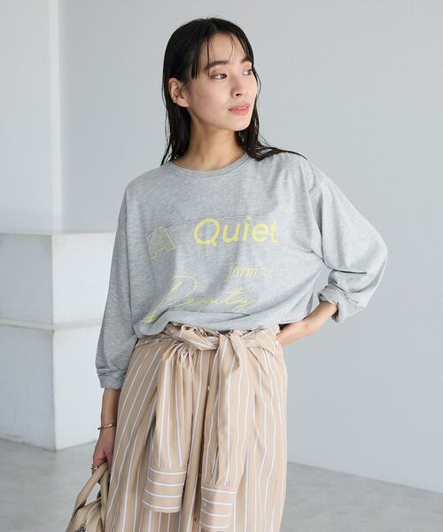 CRAFT STANDARD BOUTIQUE(クラフトスタンダードブティック)の「ロゴプリントロンTee(Tシャツ/カットソー・レディース・グレー/オフホワイト/ダークグレー・FREE)」の13枚目の写真
