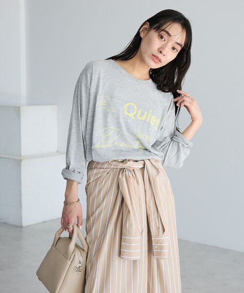 CRAFT STANDARD BOUTIQUE(クラフトスタンダードブティック)の「ロゴプリントロンTee(Tシャツ/カットソー・レディース・グレー/オフホワイト/ダークグレー・FREE)」の14枚目の写真