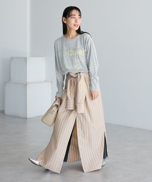 CRAFT STANDARD BOUTIQUE(クラフトスタンダードブティック)の「ロゴプリントロンTee(Tシャツ/カットソー・レディース・グレー/オフホワイト/ダークグレー・FREE)」の15枚目の写真